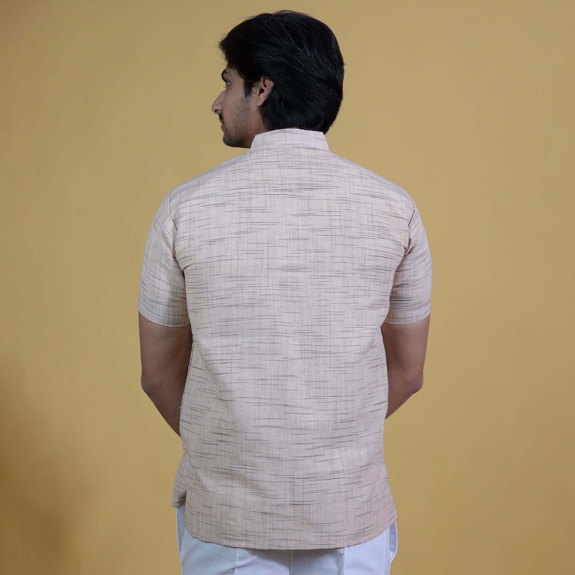 Back view beige Jharna kurta clean and comfortable fit