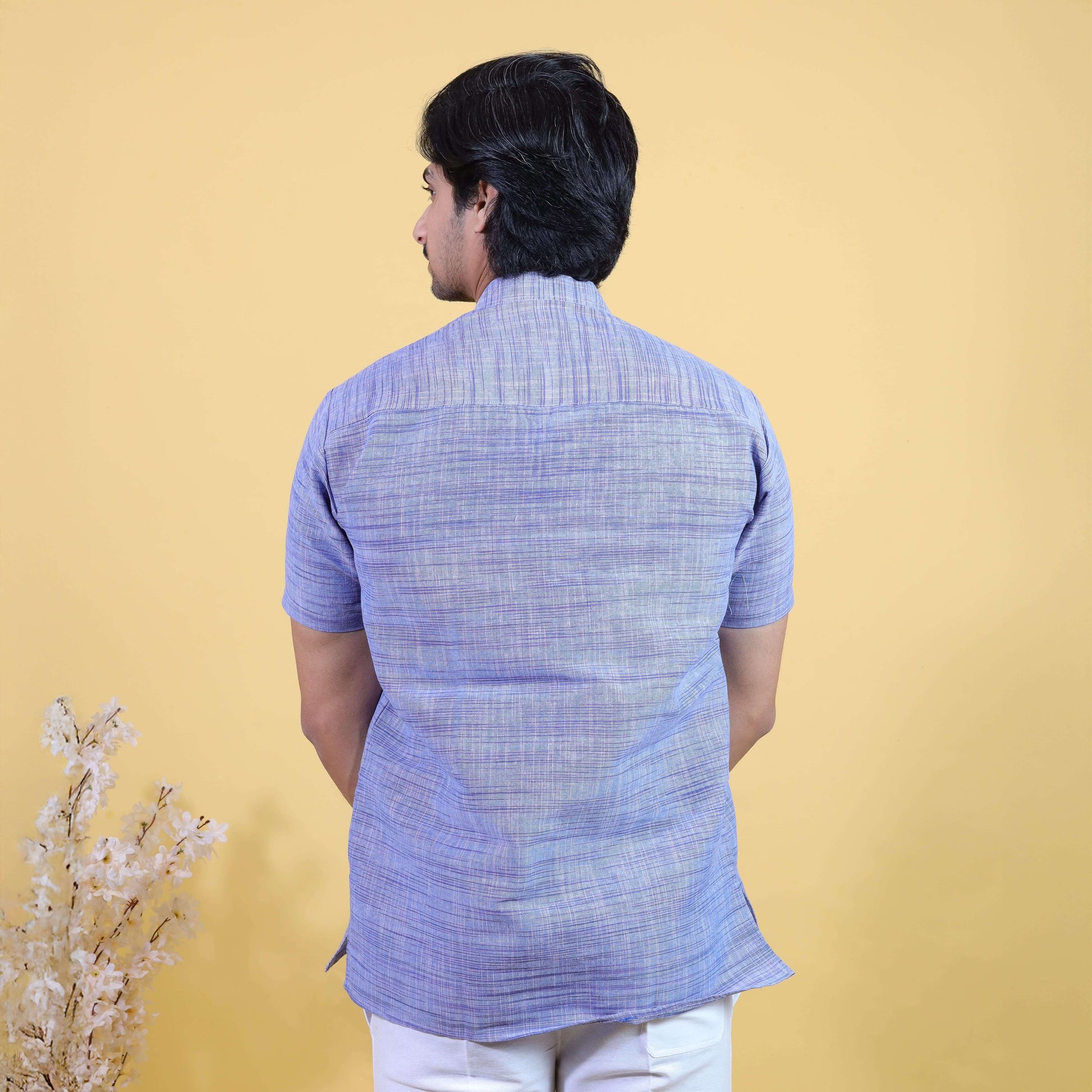Back view blue Jharna kurta minimal ethnic wear