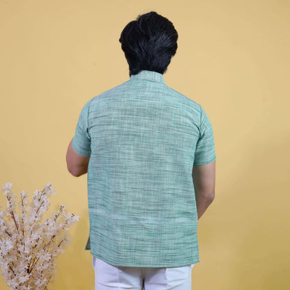 Back view mint green Jharna short kurta minimal ethnic style