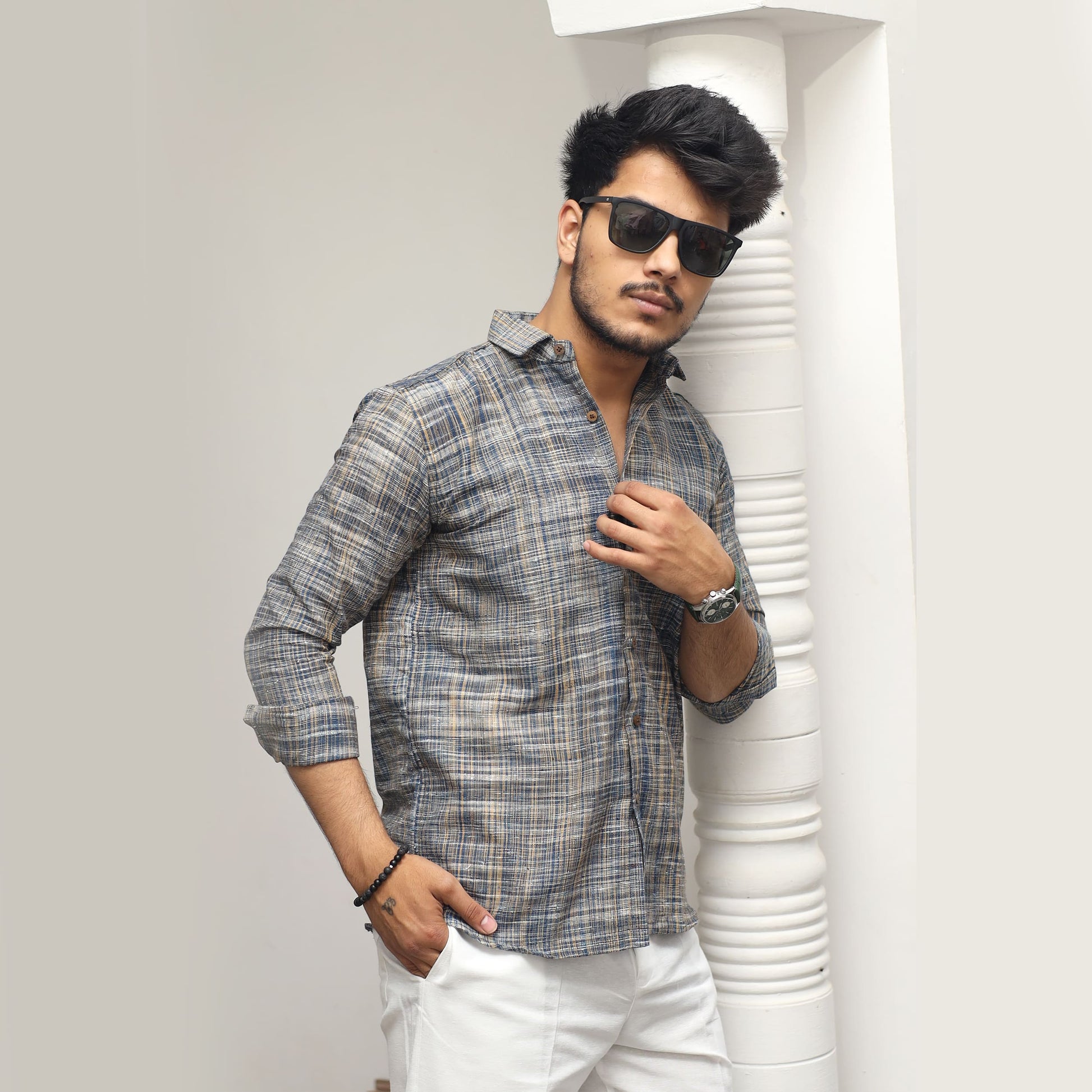 Gray line jharna shirt men side angle
