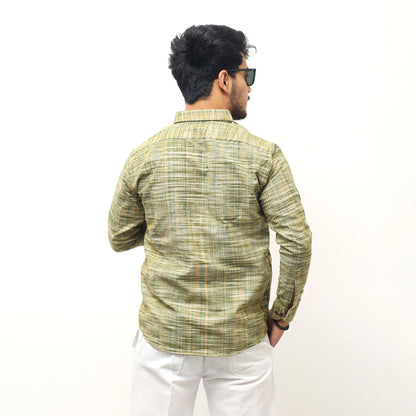 green line jharna khadi shirt back view
