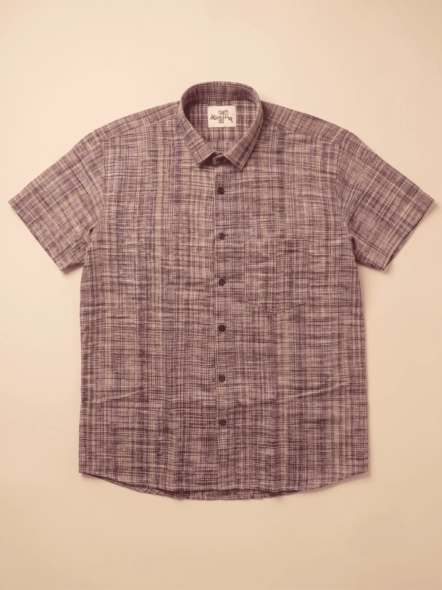 Ultra Premium Maroon Line Jharna Cotton Shirt for Men