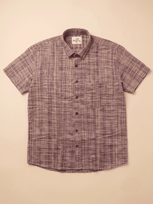 Ultra Premium Maroon Line Jharna Cotton Shirt for Men