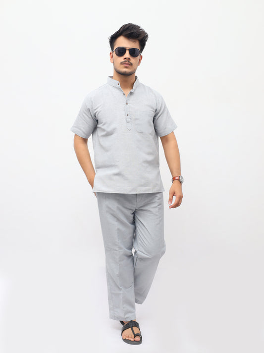 Co ord Set Half Sleeves-Gray