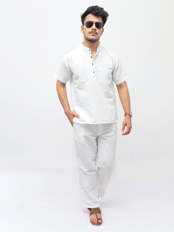 Co ord Set Half Sleeves-White