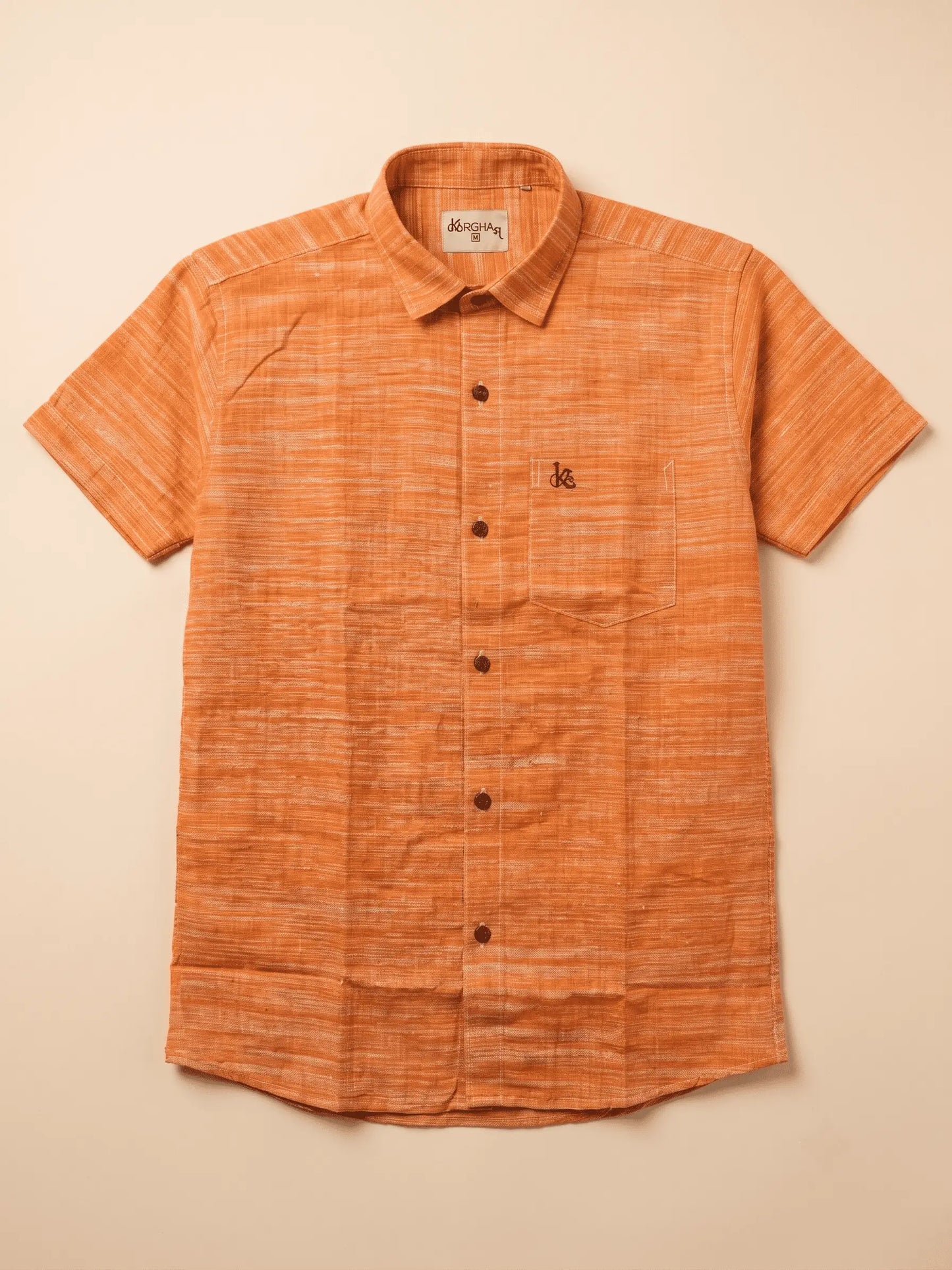 Ultra Premium Orange Line Jharna Cotton Shirt for Men
