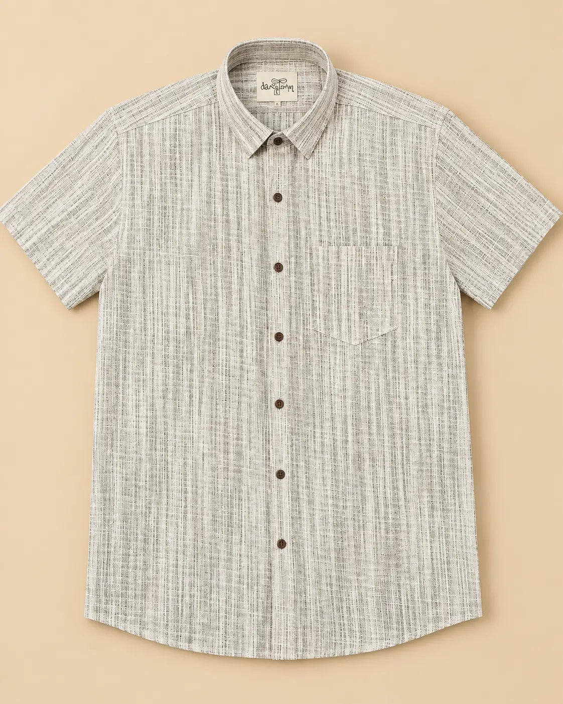 Sand-Rustic Handloom Cotton Half Shirt