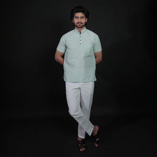 Full outfit look of Green Softline kurta pant combo set by Kargham