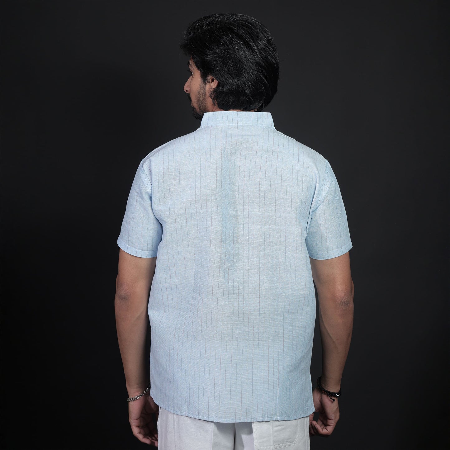 Back view blue Softline kurta clean minimal design