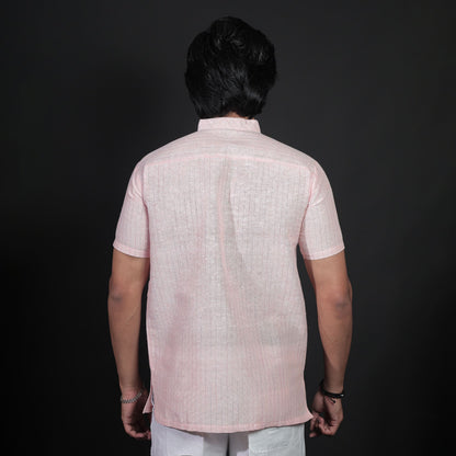 back view peach orange khadi kurta minimal design