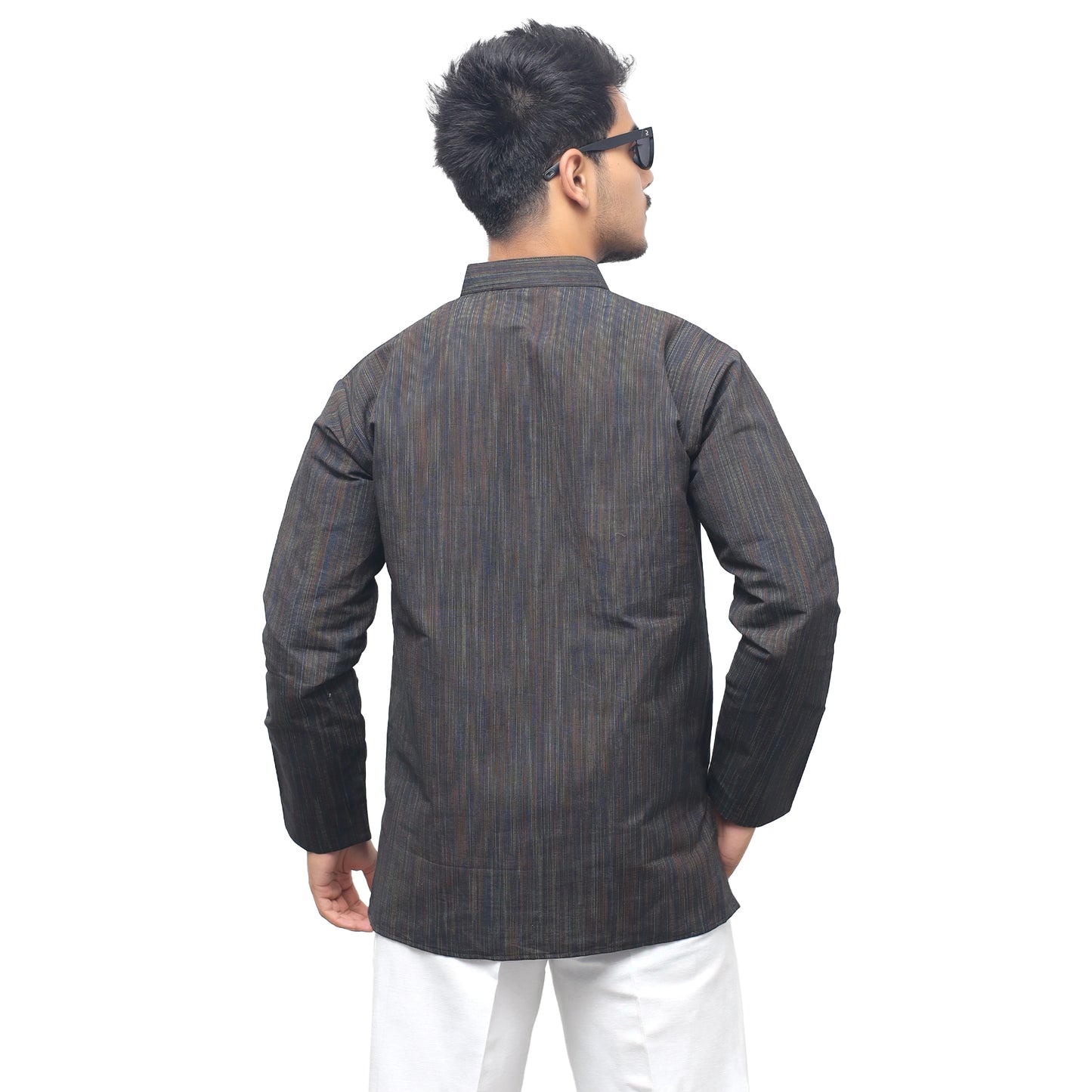 Combo Set Thread Lines Full Sleeves Kurta Pant-Black