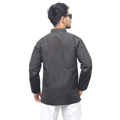 Combo Set Thread Lines Full Sleeves Kurta Pant-Black