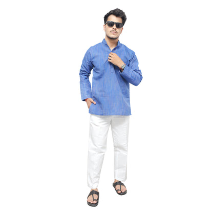 Combo Set Thread Lines Full Sleeves Kurta Pant-Blue