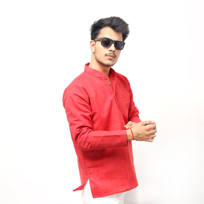Combo Set Thread Lines Full Sleeves Kurta Pant-Red