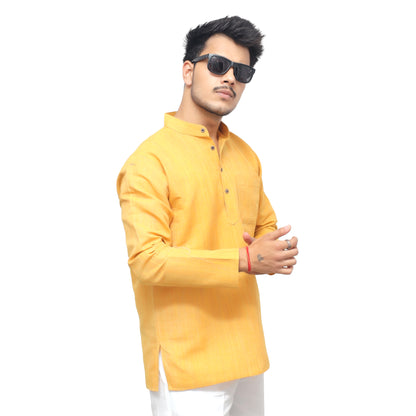 Combo Set Thread Lines Full Sleeves Kurta Pant-Yellow