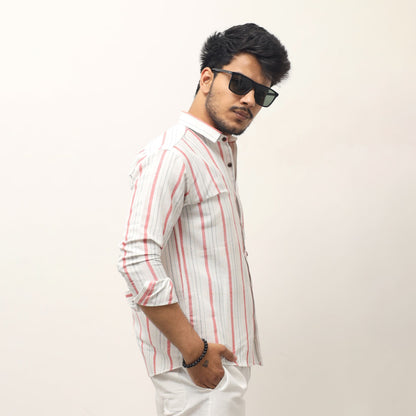 Premium khadi shirt men casual wear side angle