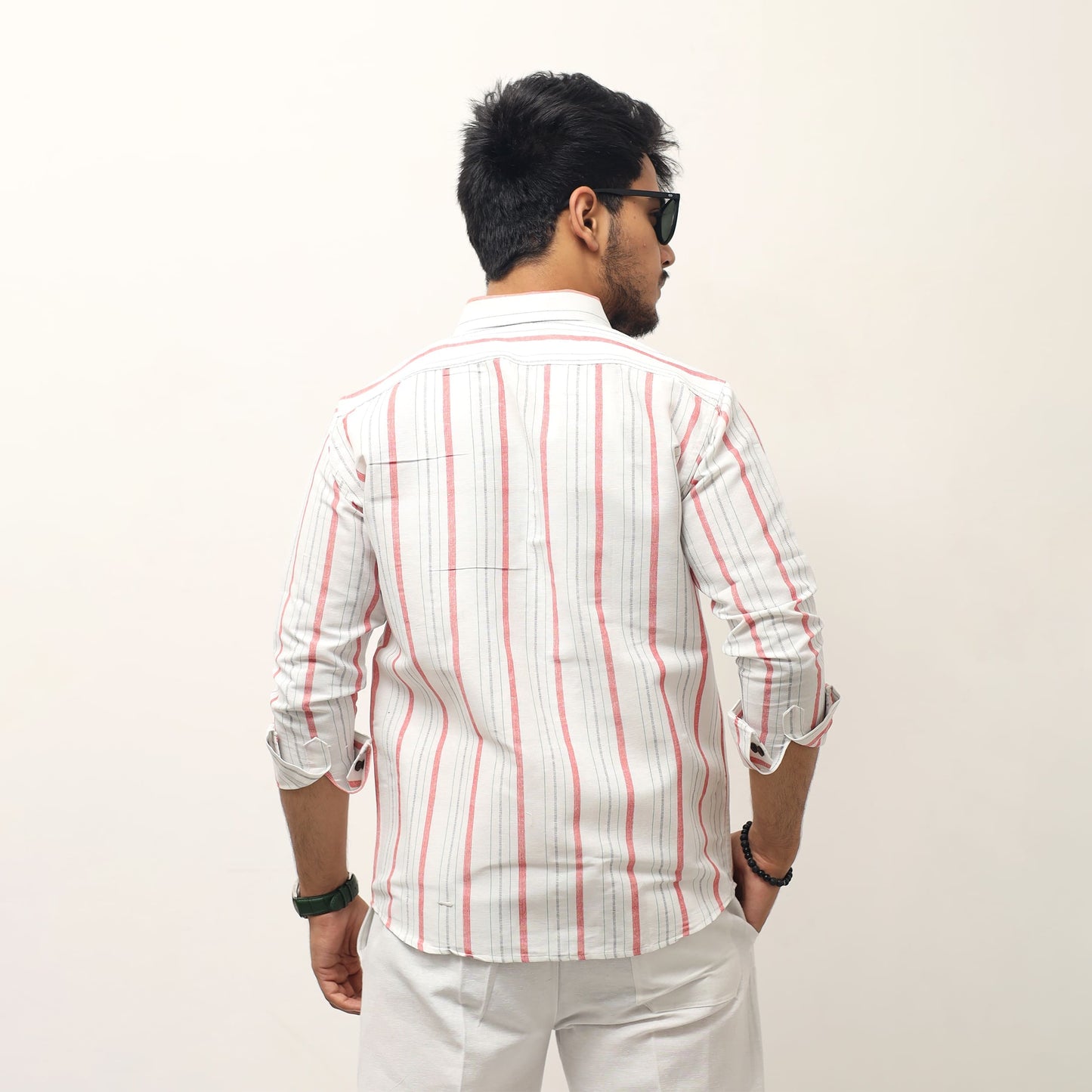 Back view khadi cotton shirt full sleeve men