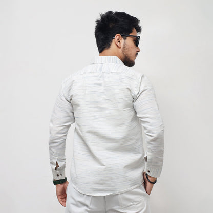 Blue tone White Jharna Full Sleeves Shirt Back view styling