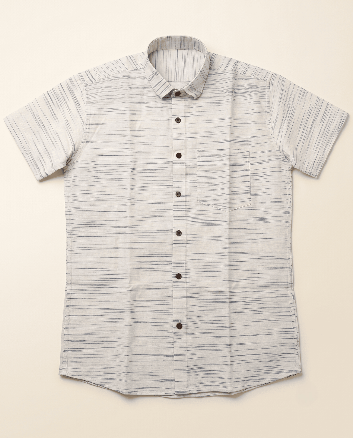 Blue Pattern White Jharna Cotton Shirt for Men | Half Sleeves