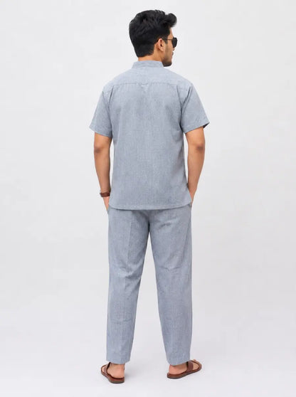 Grey Solid Half Sleeves Cotton Co ord Set