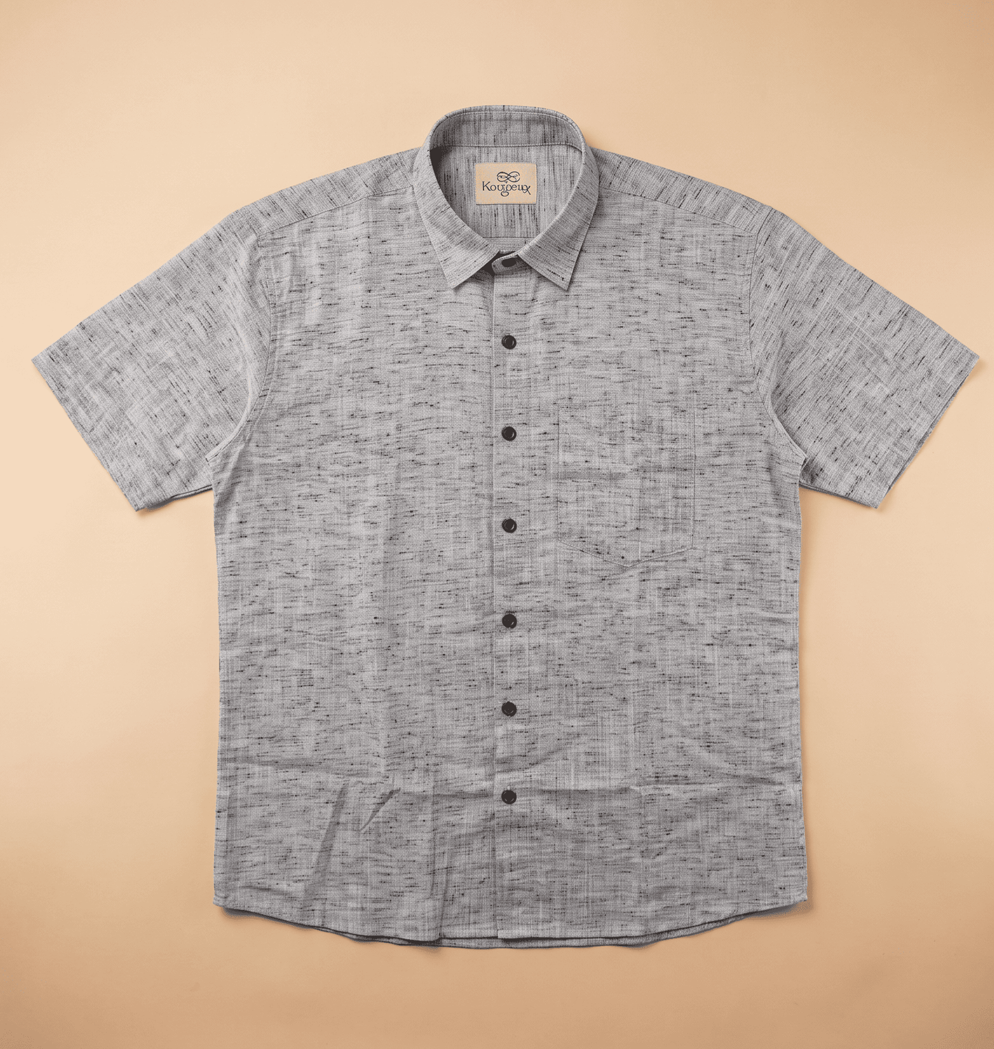 Grey Handloom Soft Cotton Half Sleeves Shirt for Men | Kargham